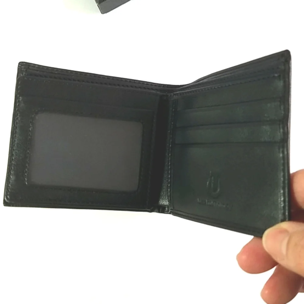 Mens Black Multi Sectional Faux Leather Wallet